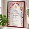 Islamic Nikah Contract Frame Customized Muslim Wedding Certificate - Wood - The Framers