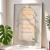 Birds Theme Nikkah Certificate with White Wooden Frame