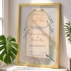 Birds Theme Nikkah Certificate with Gold Wooden Frame