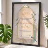 Birds Theme Nikkah Certificate with Black Wooden Frame