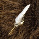 Quill Feather Pen Metallic White Gold Nikkah Dip Pen - the framers