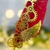 Quill Feather Metallic Nikkah Pen with Red Gold Feather (Imported)