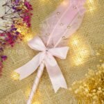 Handmade Pink Nikkah Pen with Bow & Feather