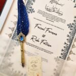 Luxury Nikkah Pen - Vintage Style Blue Stone Dip Pen - Imported