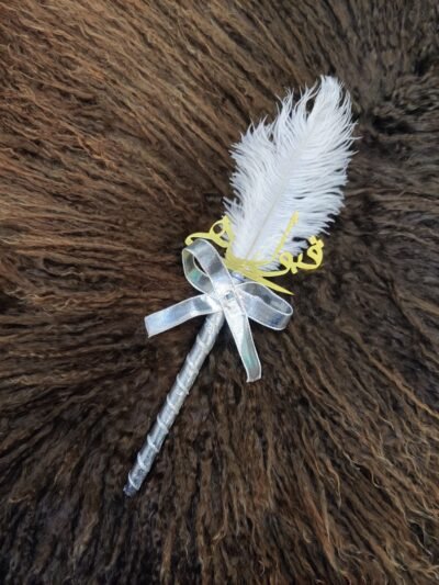 Silver Bow Nikah Feather Pen