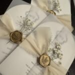 Rustic Vellum Wedding Card with Wax Seal