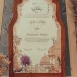 Beautiful luxury arch style nikkah certificate with wooden frame