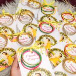 Custom "Mayoun" Floral Wreath Bangle Favor Card