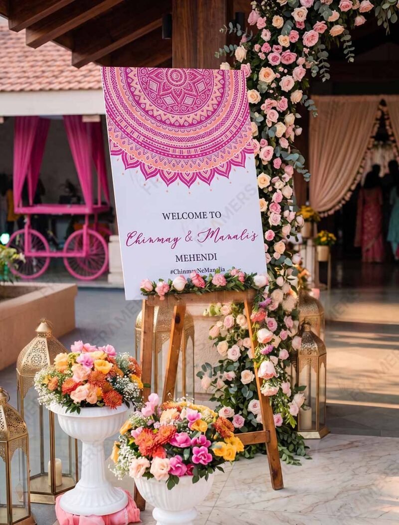 Festive & Funky Mehndi Welcome Board (Custom Designs)