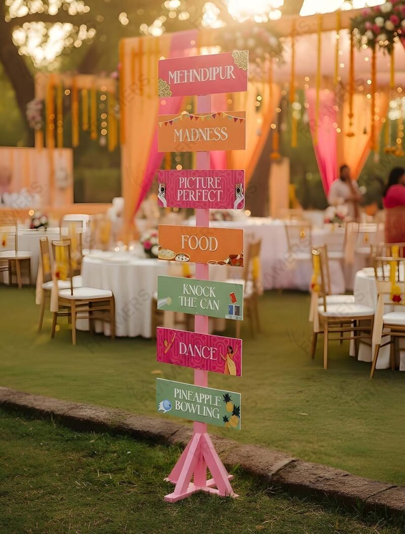 Funky & Festive Mehndi Directional Sign Post