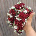 Regal Maroon Rose & Gem Artificial Gajra