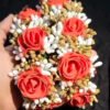 Traditional Coral & Gold Artificial Mehndi Gajra