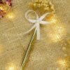 Luxury Metal Nikkah Pen with Baby Breath Flowers and White Bow
