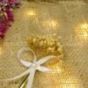 Luxury Metal Wedding Pen with Baby Breath Flowers and White Bow