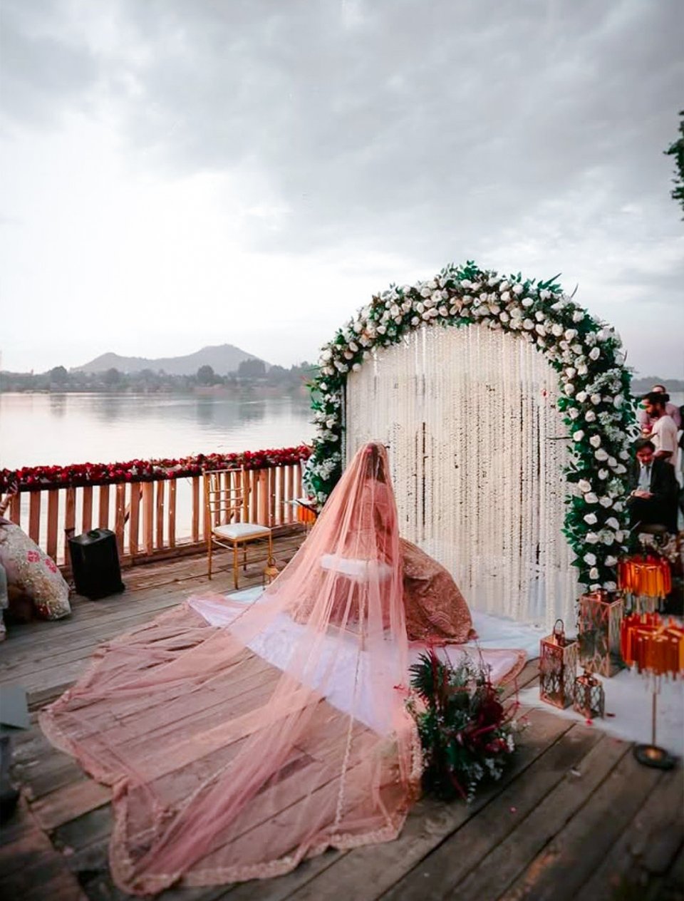 Blush Pink & Dusty Rose Gold Nikkah Veil