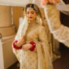 Classic Kiran Nikkah Dupatta with Sequin Spray (Ivory & Gold)
