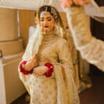 Classic Kiran Nikkah Dupatta with Sequin Spray (Ivory & Gold)