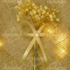 Luxury Metal Nikkah Pen with Golden Bow & Baby's Breath Flowers