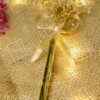 Luxury Metal Wedding Pen with Golden Bow & Baby's Breath Flowers