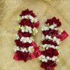 Maroon Rose & Baby's Breath Artificial Gajra Pair
