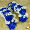 Royal Blue Rose & Baby's Breath Artificial Gajra Pair