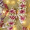Dusty Pink Rose & Baby's Breath Artificial Gajra Pair
