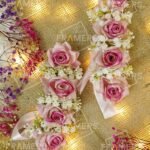 Dusty Pink Rose & Baby's Breath Artificial Gajra Pair