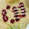 Maroon Rose Bridal Gajra Set with Rings & Flower Earrings