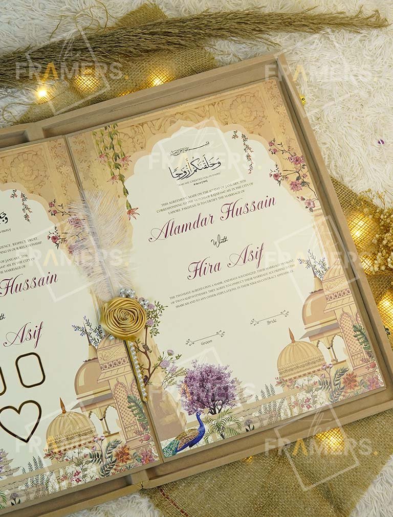 Luxury Nikkah Booklet with Mughal Inspired Design