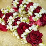 Maroon Rose & Baby's Breath Artificial Gajra Pair