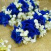 Royal Blue Rose & Baby's Breath Artificial Gajra Pair