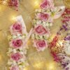 Dusty Pink Rose & Baby's Breath Artificial Gajra Pair
