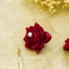 Maroon Rose Bridal Gajra Set Rings