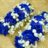 Royal Blue Rose & Baby's Breath Artificial Gajra Pair