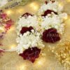 Maroon Rose & White Daisy Artificial Mehndi Gajray Pair