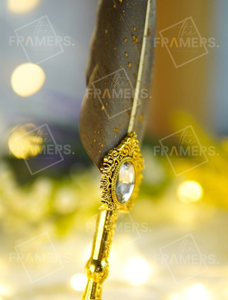 Nikkah Pen with Antique Gold Baroque Crystal Handle