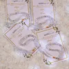 Nikkah favor cards featuring a delicate clear crystal tasbeeh