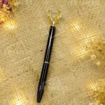 Luxury Black Metal Wedding Pen with Diamond Solitaire Top