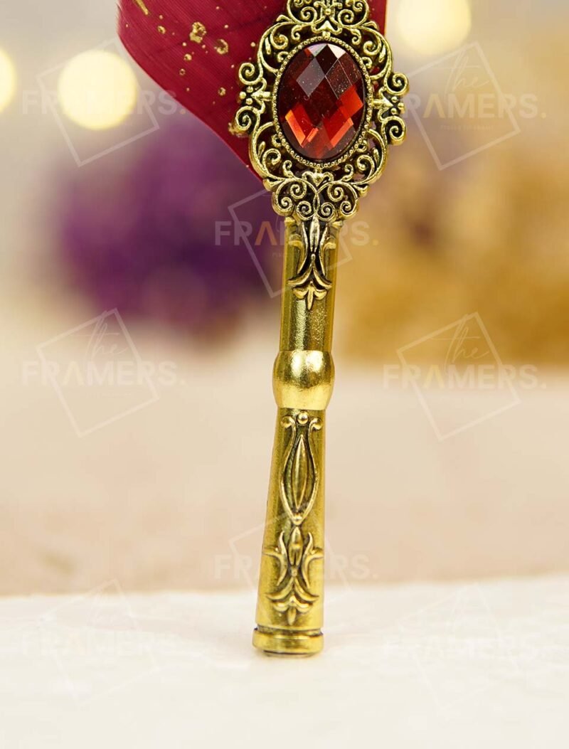 Nikkah Pen with Antique Gold Baroque Gem Handle