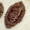 Maroon and gold Nikkah armband pair with sparkling stone border detail