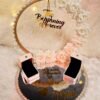 Alternate angle of "The Beginning of Forever" engagement ring platter with personalized gold names
