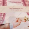 Multiple sweet chocolate favor cards arranged for an event