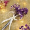 Silver Metal Nikkah Pen with Purple Dried Baby's Breath