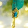 Nikkah Pen with Antique Gold Baroque Blue Gem Handle
