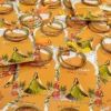 Vibrant yellow floral Mehndi favor cards holding traditional bangles