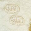 White ivory velvet capsule-shaped Mashallah Imam Zamin set of 2 with gold embroidery and scalloped stone border – The Framers