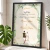 Green botanical Nikkah certificate black frame