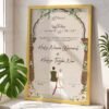 Botanical Beige Nikkah Certificate with Couple Illustration and Golden Frame