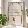 Botanical Beige Nikkah Certificate with Couple Illustration and White Frame