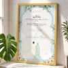 Sky blue Nikkah certificate golden frame